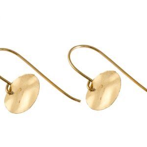 Gold filled Hammered Disc dangle earrings