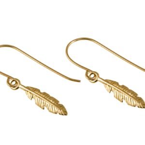 Gold dangle Feather Earrings