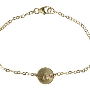 Personalized Initial Bracele 14k Gold Filled Disc Bracelet