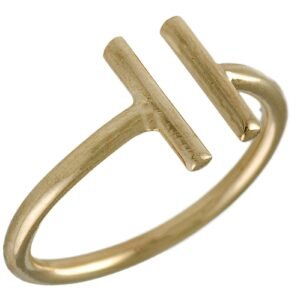 Adjustable Double Bar Ring 14k Gold Plated Ring