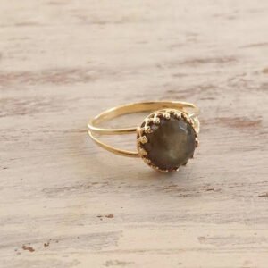 Labradorite Ring Gold Dainty Ring Gemstone Ring Labradorite Jewelry