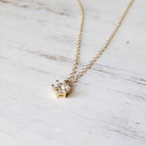Sterling silver CZ diamond pendant necklace
